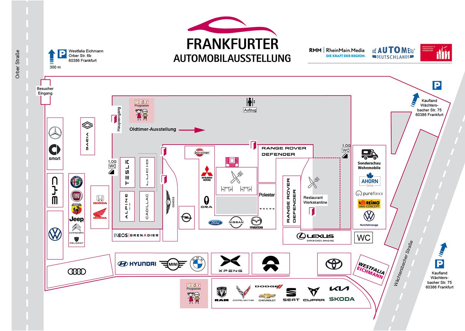 Lageplan der Frankfurter Automobilausstellung Lageplan Frankfurter Automobilausstellung 2025
